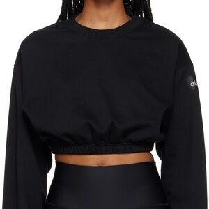 Alo Yoga Devotion Cropped Crewneck Sweatshirt - Black S
